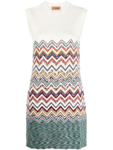 Missoni robe évasée à motif zigzag - Blanc