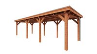 Trendhout Overkapping Siena 890x350 cm- Plat dak- Onbehandeld lariks Douglas hout- Trendhout