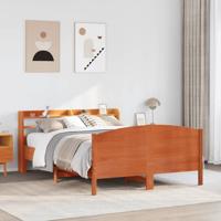 Bedframe zonder matras massief grenenhout wasbruin 140x200 cm