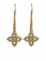 Roberto Coin boucles d'oreilles pendantes Princess Flower en or 18ct ornées de diamants