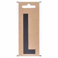 Letter sticker L zwart 10 cm   -