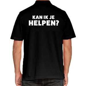 Kan ik je helpen beurs/evenementen polo shirt zwart voor heren