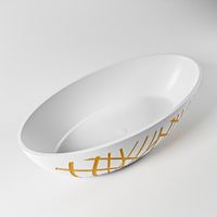 Vrijstaand bad Mondiaz Holm Design | 180x85 cm | Solid surface | Ovaal | Ocher