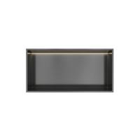Hotbath &More Inbouwnis - 30 x 60 x 10 cm - met LED-verlichting - Geborsteld Gunmetal PVD