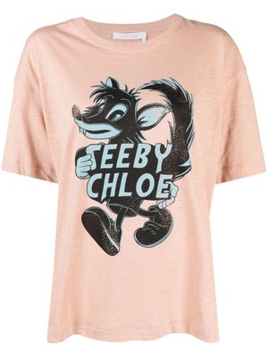 See by Chloé t-shirt à imprimé graphique - Rose