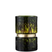 J-Line vaas Spikkel - glas - groen|zwart|goud - small - 23.5 cm hoog - thumbnail