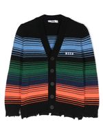 MSGM Kids cardigan à logo brodé - Noir - thumbnail