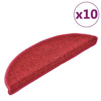VidaXL Trapmatten 10 st 56x17x3 cm bordeaux halfrond