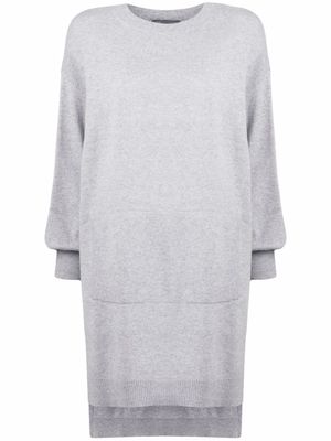 Alberta Ferretti pull à effet d'épaules descendues - Gris