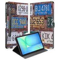 Book Case Hoesje met Standaard Kentekenplaten Samsung Galaxy Tab S10 FE | Tab S9 FE