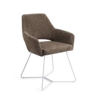 Jesper Home Eetkamerstoel 'Yanai' Beehive White, kleur Checked Chestnut Jesper Home Eetkamerstoel 'Yanai' Beehive White, kleur Checked Chestnut