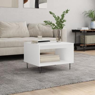 Salontafel 60x50x40 cm bewerkt hout wit