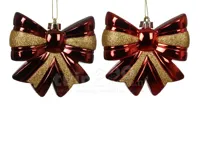 Kerstornament Strik Plastic Rood Assorti 1st