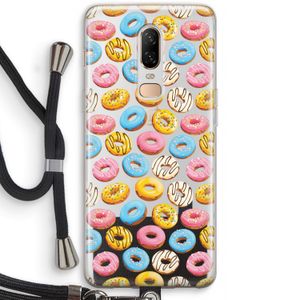 Pink donuts: OnePlus 6 Transparant Hoesje met koord