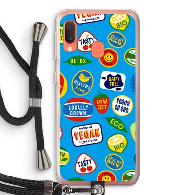 Fruitsticker: Samsung Galaxy A20e Transparant Hoesje met koord