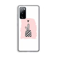 Zwart-wit cactus: Samsung Galaxy S20 FE / S20 FE 5G Transparant Hoesje