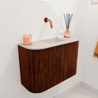 Toiletmeubel Mondiaz Joya Dlux | 63.2 cm | Meubelkleur Ruby | Faye wastafel Ostra Wasbak Midden | Zonder kraangat(en)