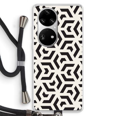 Crazy pattern: Huawei P50 Pro Transparant Hoesje met koord