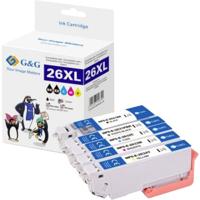 G&G Inktcartridge Compatibel Zwart, Zwart, Cyaan, Magenta, Geel NP5-E-2621/2631-5 GP-E26XLBKPBCMY-5P