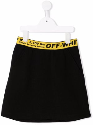 Off-White Kids minijupe à ceinture à logo - Noir