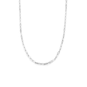 Ketting Paperclip platte buis zilver 2.5 mm, 45 cm