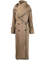 Acne Studios trench asymétrique à bords contrastants - Tons neutres