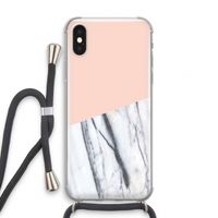 A touch of peach: iPhone X Transparant Hoesje met koord