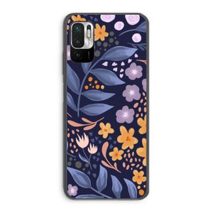 Flowers with blue leaves: Xiaomi Redmi Note 10 5G Transparant Hoesje