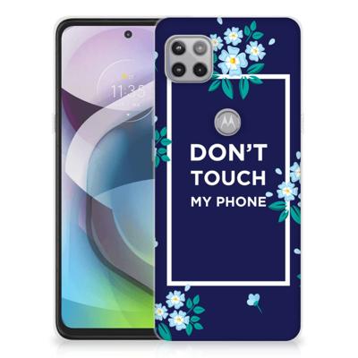 Motorola Moto G 5G Silicone-hoesje Flowers Blue DTMP