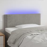 Hoofdbord LED 90x5x78/88 cm fluweel lichtgrijs