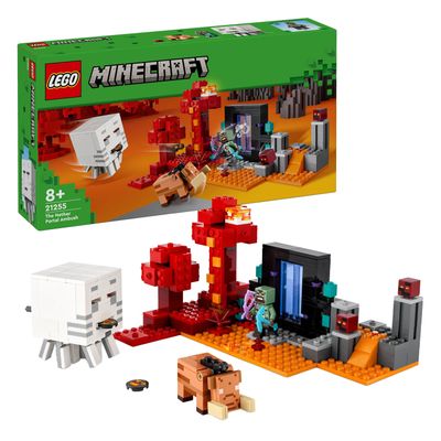 LEGO minecraft 21255 hinderlaag bij het nether-portaal
