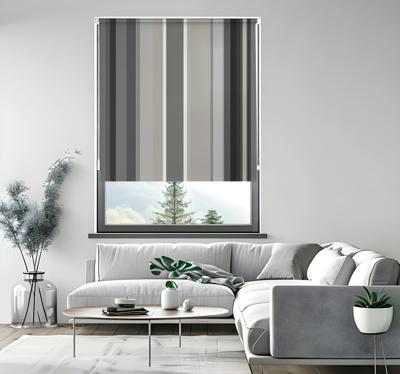 Gestreept grijs patroon elegant rolgordijn