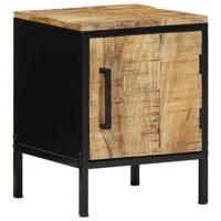 Nachtkastje Bruin en zwart 30 x 30 x 40 cm Massief mangohout
