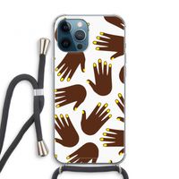 Hands dark: iPhone 12 Pro Transparant Hoesje met koord