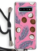 Kokosnoot roze: Samsung Galaxy S10 Plus Transparant Hoesje met koord