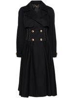 Elisabetta Franchi trench en coton à design de corset - Noir