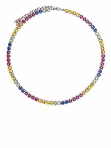 Amina Muaddi collier Tennis Rainbow - Argent