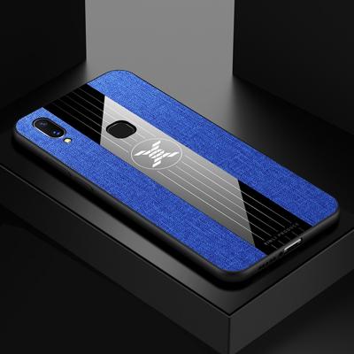 Voor vivo X21 XINLI stiksels doek textuur schokbestendig TPU beschermhoes (blauw)