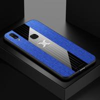 Voor vivo X21 XINLI stiksels doek textuur schokbestendig TPU beschermhoes (blauw)