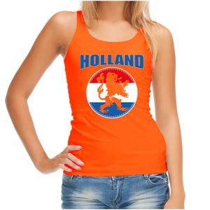 Tanktop Holland met oranje leeuw Holland / Nederland supporter EK/ WK oranje voor dames