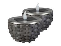 LIVARNO home Solar LED-lamp (Set van 2, antraciet)