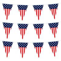Vlaggenlijn - 4x - vlaggetjes land Amerika - USA - 6 meter - slinger - kunststof - versiering Vlaggenlijn - 4x - vlaggetjes land Amerika - USA - 6 meter - slinger - kunststof - versiering