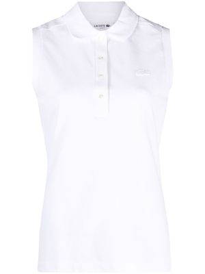 Lacoste polo à design sans manches - Blanc