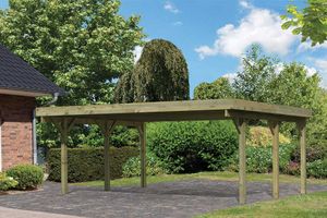 Karibu | Dubbele Carport Classic 1 | Variant A met PVC Dakplaten