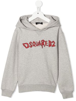 DSQUARED2 KIDS hoodie à logo imprimé - Gris