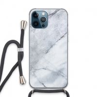 Witte marmer: iPhone 13 Pro Max Transparant Hoesje met koord