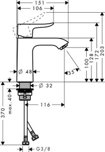 Hansgrohe Metris wastafelkraan chroom 31084000