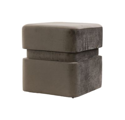 Light & Living Hocker 'Piazza' Velvet, kleur Donkergrijs