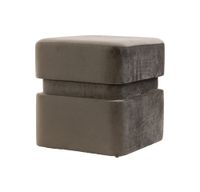 Light & Living Hocker 'Piazza' Velvet, kleur Donkergrijs