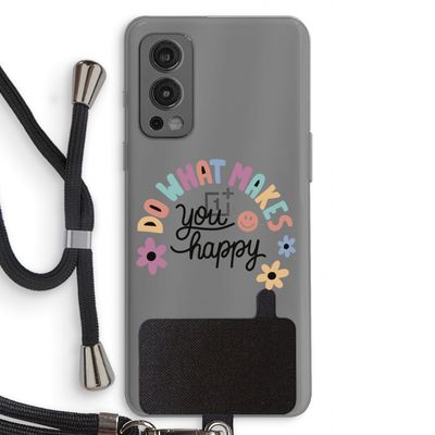 Happy days: OnePlus Nord 2 5G Transparant Hoesje met koord